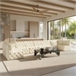 Meridian Furniture Tuft Cream Velvet Modular Sectional
