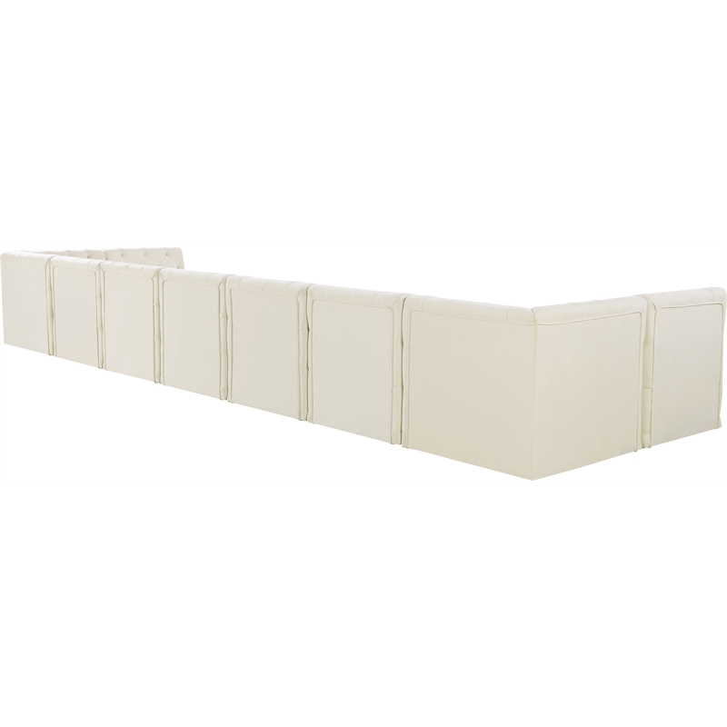 Meridian Furniture Tuft Cream Velvet Modular Sectional