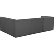 Meridian Furniture Tuft Grey Velvet Modular Sectional