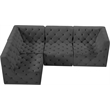 Meridian Furniture Tuft Grey Velvet Modular Sectional