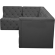 Meridian Furniture Tuft Grey Velvet Modular Sectional