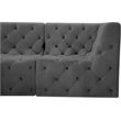 Meridian Furniture Tuft Grey Velvet Modular Sectional