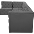 Meridian Furniture Tuft Grey Velvet Modular Sectional