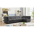 Meridian Furniture Tuft Grey Velvet Modular Sectional
