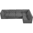 Meridian Furniture Tuft Grey Velvet Modular Sectional