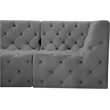 Meridian Furniture Tuft Grey Velvet Modular Sectional