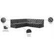 Meridian Furniture Tuft Grey Velvet Modular Sectional