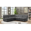 Meridian Furniture Tuft Grey Velvet Modular Sectional