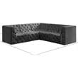 Meridian Furniture Tuft Grey Velvet Modular Sectional