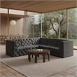 Meridian Furniture Tuft Grey Velvet Modular Sectional