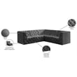 Meridian Furniture Tuft Grey Velvet Modular Sectional