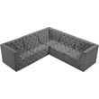 Meridian Furniture Tuft Grey Velvet Modular Sectional