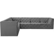 Meridian Furniture Tuft Grey Velvet Modular Sectional