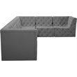 Meridian Furniture Tuft Grey Velvet Modular Sectional