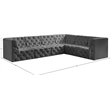 Meridian Furniture Tuft Grey Velvet Modular Sectional
