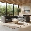 Meridian Furniture Tuft Grey Velvet Modular Sectional