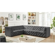 Meridian Furniture Tuft Grey Velvet Modular Sectional