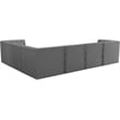 Meridian Furniture Tuft Grey Velvet Modular Sectional