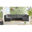 Meridian Furniture Tuft Grey Velvet Modular Sectional