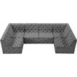 Meridian Furniture Tuft Grey Velvet Modular Sectional