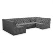 Meridian Furniture Tuft Grey Velvet Modular Sectional