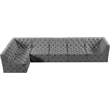 Meridian Furniture Tuft Grey Velvet Modular Sectional