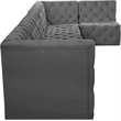 Meridian Furniture Tuft Grey Velvet Modular Sectional