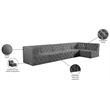 Meridian Furniture Tuft Grey Velvet Modular Sectional