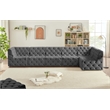 Meridian Furniture Tuft Grey Velvet Modular Sectional