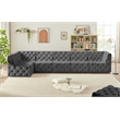 Meridian Furniture Tuft Grey Velvet Modular Sectional