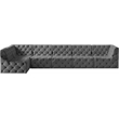 Meridian Furniture Tuft Grey Velvet Modular Sectional