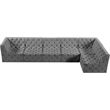 Meridian Furniture Tuft Grey Velvet Modular Sectional