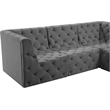 Meridian Furniture Tuft Grey Velvet Modular Sectional
