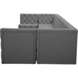 Meridian Furniture Tuft Grey Velvet Modular Sectional