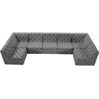 Meridian Furniture Tuft Grey Velvet Modular Sectional