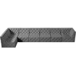 Meridian Furniture Tuft Grey Velvet Modular Sectional