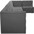 Meridian Furniture Tuft Grey Velvet Modular Sectional