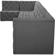 Meridian Furniture Tuft Grey Velvet Modular Sectional