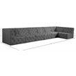 Meridian Furniture Tuft Grey Velvet Modular Sectional