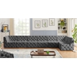 Meridian Furniture Tuft Grey Velvet Modular Sectional