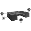 Meridian Furniture Tuft Grey Velvet Modular Sectional