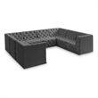 Meridian Furniture Tuft Grey Velvet Modular Sectional