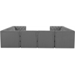 Meridian Furniture Tuft Grey Velvet Modular Sectional