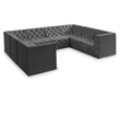Meridian Furniture Tuft Grey Velvet Modular Sectional