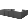 Meridian Furniture Tuft Grey Velvet Modular Sectional
