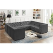 Meridian Furniture Tuft Grey Velvet Modular Sectional