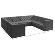 Meridian Furniture Tuft Grey Velvet Modular Sectional