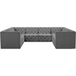 Meridian Furniture Tuft Grey Velvet Modular Sectional