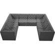 Meridian Furniture Tuft Grey Velvet Modular Sectional