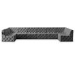 Meridian Furniture Tuft Grey Velvet Modular Sectional
